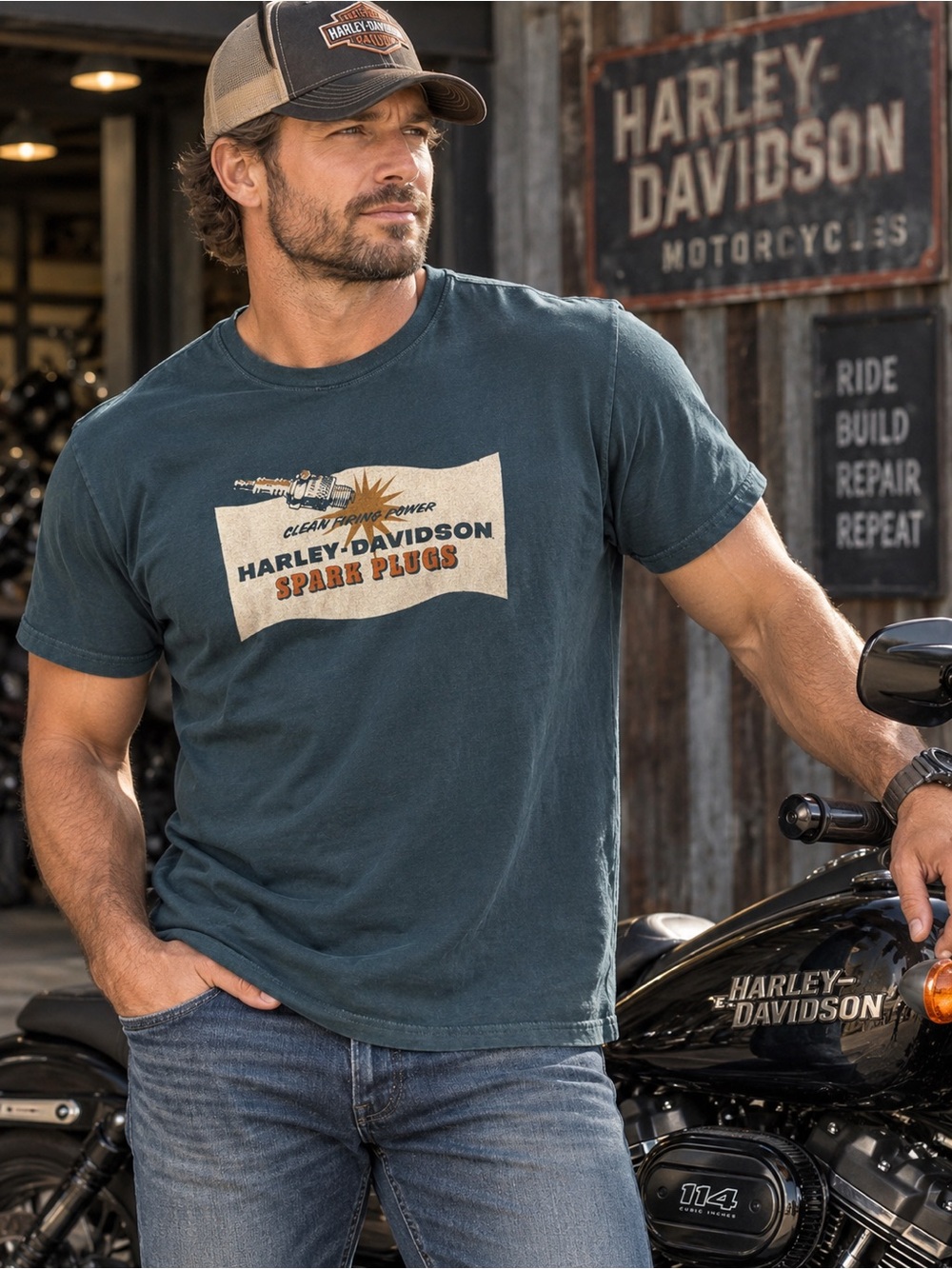 Harley-Davidson Spark Plugs Graphic Tee Men’s L